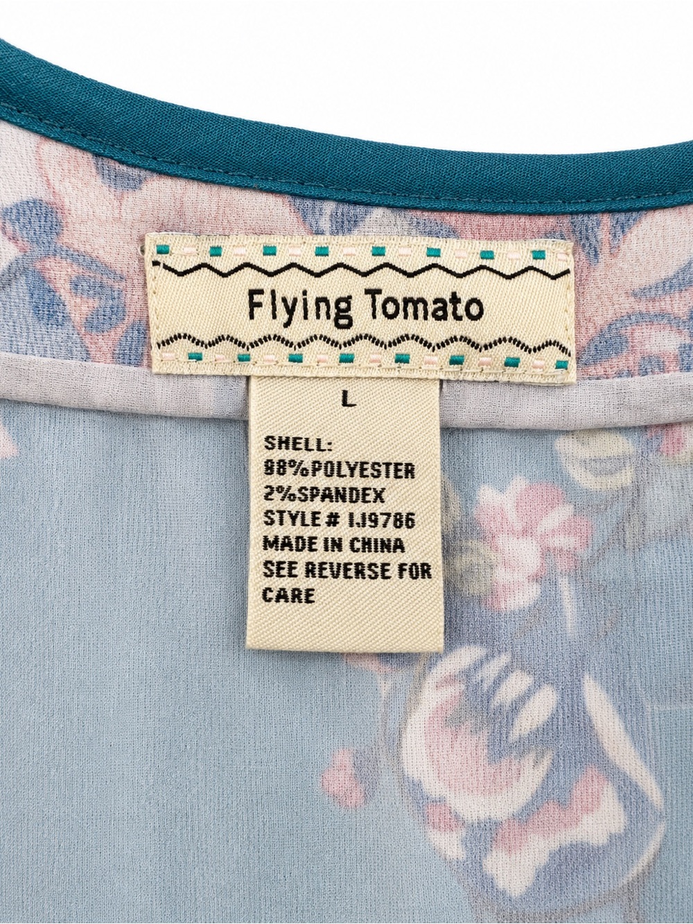 Flying Tomato L Teal Floral Boho Duster Kimono High Low Tie Waist - Picture 4 of 6